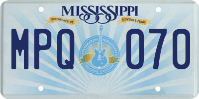 MS license plate MPQ070