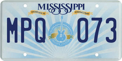 MS license plate MPQ073