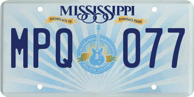 MS license plate MPQ077