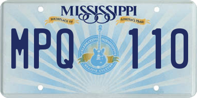 MS license plate MPQ110