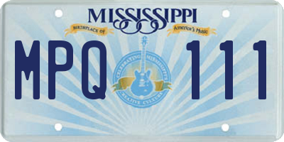 MS license plate MPQ111