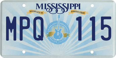 MS license plate MPQ115