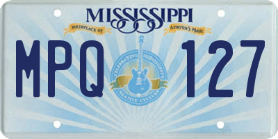 MS license plate MPQ127