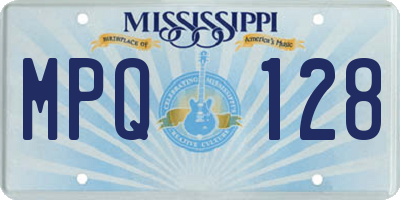 MS license plate MPQ128