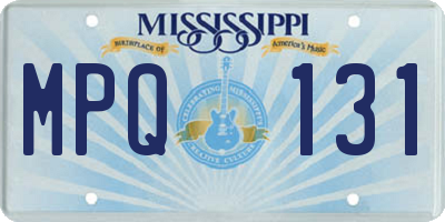 MS license plate MPQ131