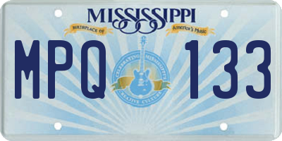 MS license plate MPQ133