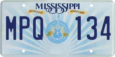 MS license plate MPQ134