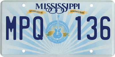 MS license plate MPQ136