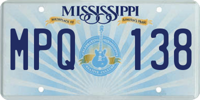 MS license plate MPQ138
