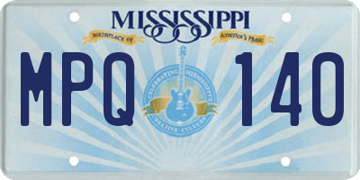 MS license plate MPQ140