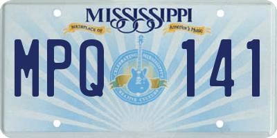 MS license plate MPQ141