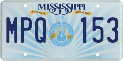 MS license plate MPQ153