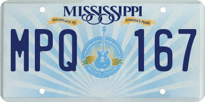 MS license plate MPQ167