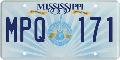 MS license plate MPQ171