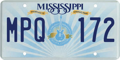MS license plate MPQ172