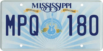 MS license plate MPQ180