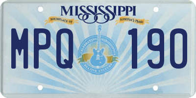 MS license plate MPQ190