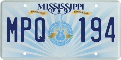 MS license plate MPQ194