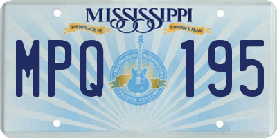 MS license plate MPQ195