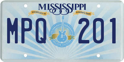 MS license plate MPQ201