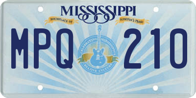 MS license plate MPQ210