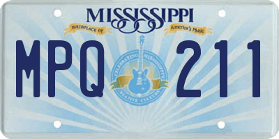 MS license plate MPQ211
