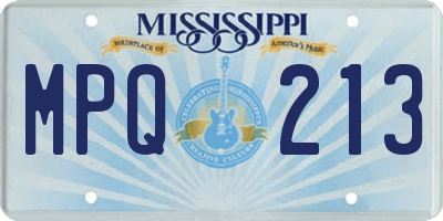 MS license plate MPQ213