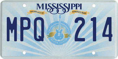 MS license plate MPQ214