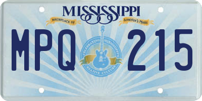 MS license plate MPQ215