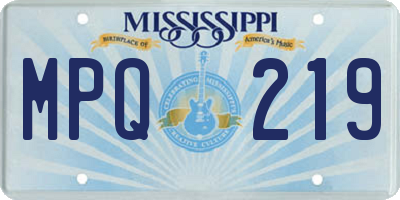 MS license plate MPQ219