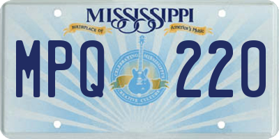MS license plate MPQ220