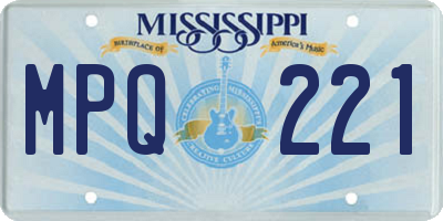 MS license plate MPQ221