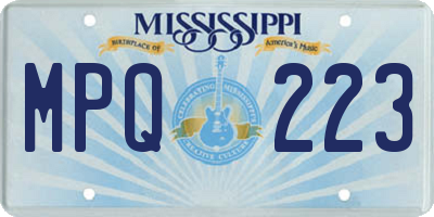 MS license plate MPQ223