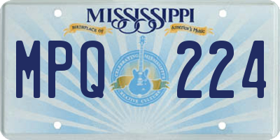 MS license plate MPQ224