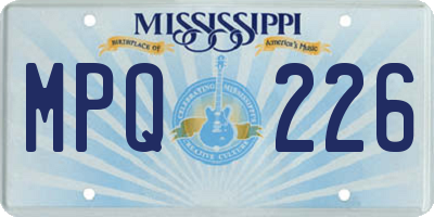MS license plate MPQ226