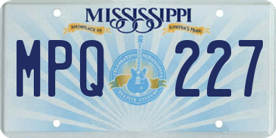 MS license plate MPQ227