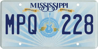 MS license plate MPQ228