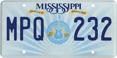 MS license plate MPQ232