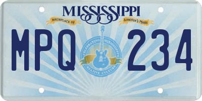 MS license plate MPQ234