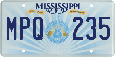MS license plate MPQ235
