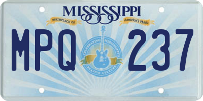 MS license plate MPQ237