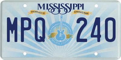 MS license plate MPQ240