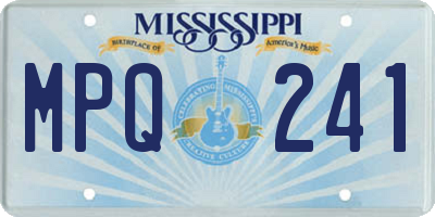 MS license plate MPQ241