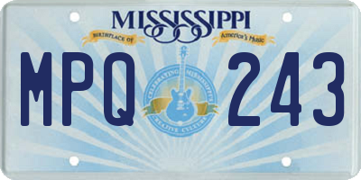 MS license plate MPQ243