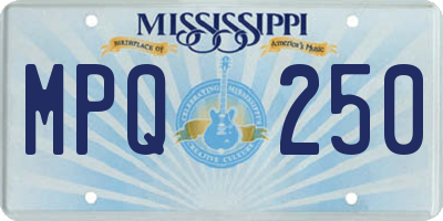 MS license plate MPQ250