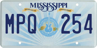 MS license plate MPQ254