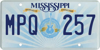 MS license plate MPQ257
