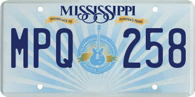 MS license plate MPQ258