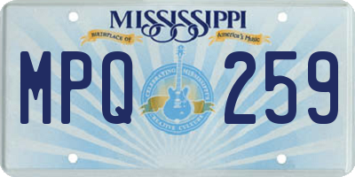 MS license plate MPQ259
