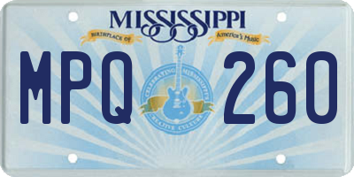 MS license plate MPQ260